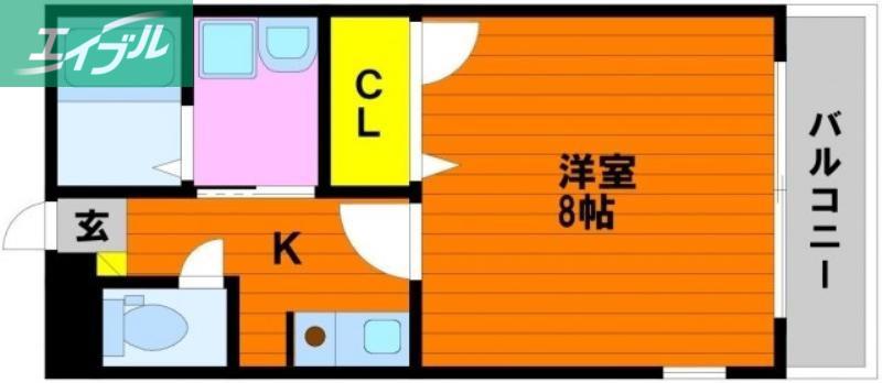 サンハイム津島西(1K/3階)の間取り写真