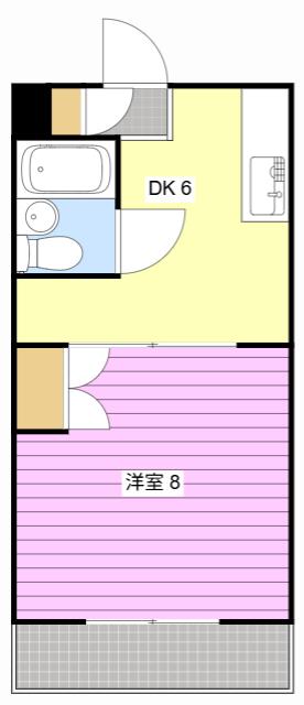 セントラルOGASA(1DK/2階)の間取り写真