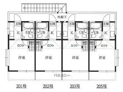 BCASA千葉千城台RE-BORNB棟(1K/2階)の間取り写真