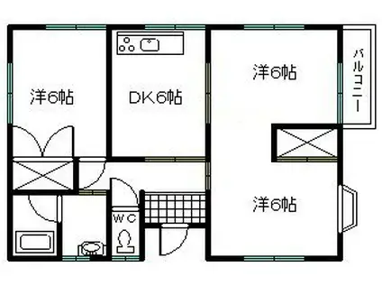 グランドパレスHAYASHI(3DK/3階)の間取り写真