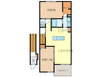 ガーデンスクウェア II(2LDK/2階)の間取り写真