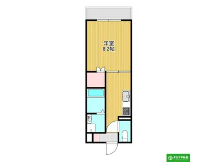 MAISON BLANC 由布(1K/4階)の間取り写真