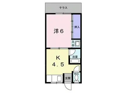 アローンハイツ(1K/1階)の間取り写真
