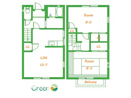 湘南レジデンスC(2LDK/1階)の間取り写真
