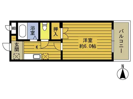 セレーユ桜ヶ丘(1K/3階)の間取り写真