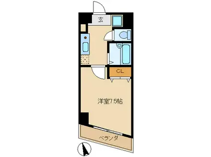 ウッドベル西葛西(1K/5階)の間取り写真