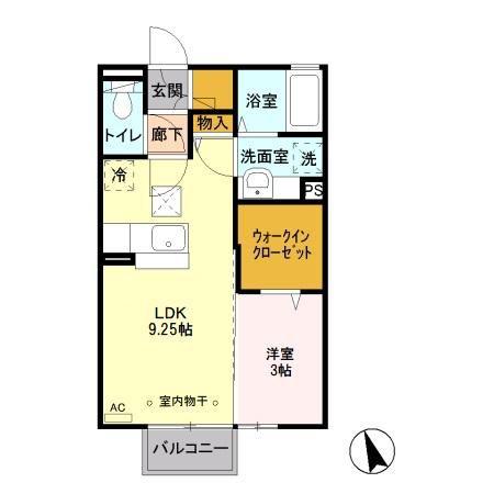 コーポシャーロック(1LDK/1階)の間取り写真