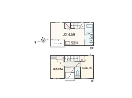 メルラス浦安(2LDK/1階)の間取り写真