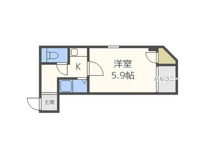 サウスゲート北堀江(1K/4階)の間取り写真