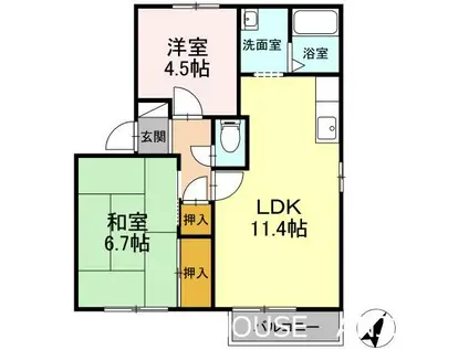 アペックス日進B(2LDK/2階)の間取り写真