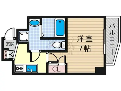 エグゼ阿倍野(1K/11階)の間取り写真