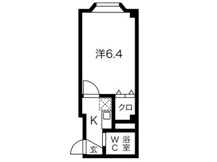 SQUARE FOUR(1K/3階)の間取り写真