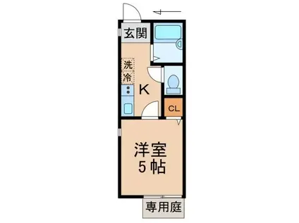 TJ紀三井寺II(1K/1階)の間取り写真