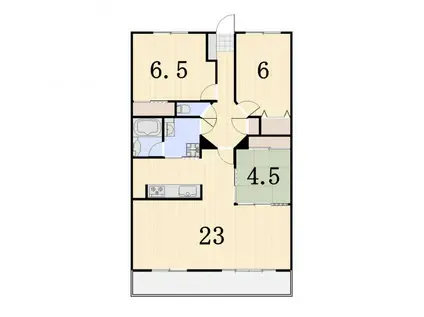 フローレンス木太6区グランドアーク(3LDK/7階)の間取り写真