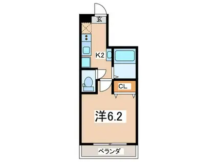 KUO菊名マンション(1K/2階)の間取り写真