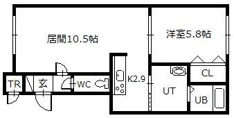 A-THIRD(1LDK/2階)の間取り写真