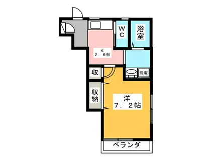 LAUREL(1K/2階)の間取り写真