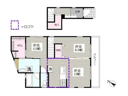 メゾン・ド・ボヌールIII(2LDK/2階)の間取り写真