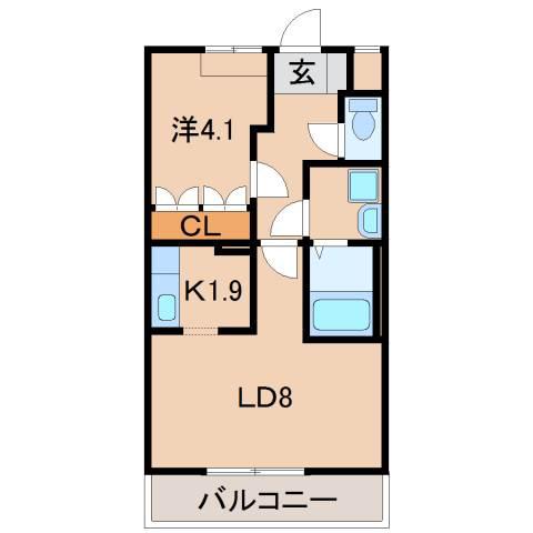 ＪＲ阪和線 紀伊駅 徒歩25分 2階建 築17年(1LDK/2階)の間取り写真