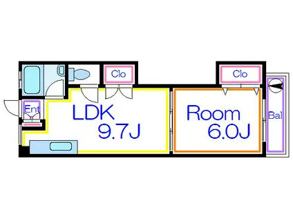 宮内サンハイツ竹ノ塚C(ワンルーム/3階)の間取り写真