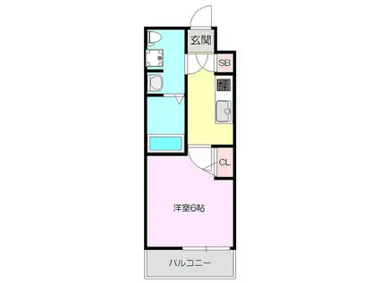 グランドロアール上新庄(1K/3階)の間取り写真