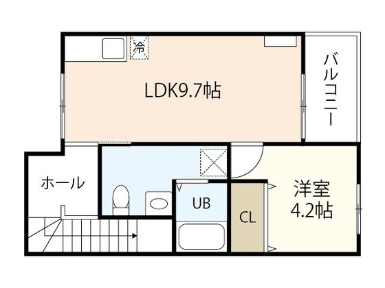  PRIVE広(1LDK/2階)の間取り写真
