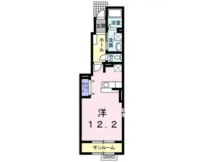 福井鉄道福武線 商工会議所前駅 徒歩18分 2階建 築15年(ワンルーム/1階)の間取り写真