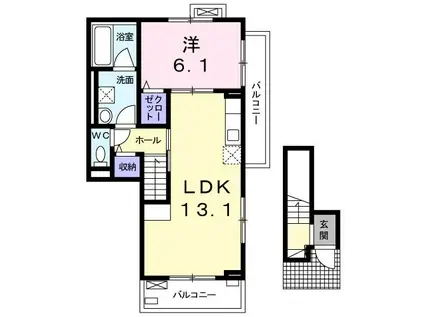 ロイヤルグランツ(1LDK/2階)の間取り写真