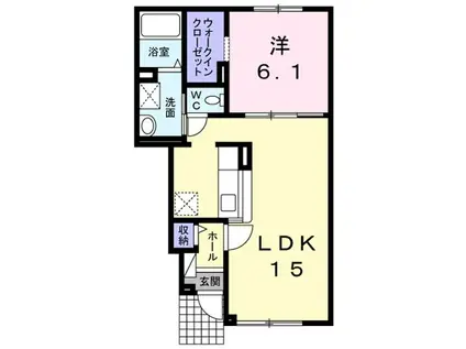 ＪＲ宗谷本線 名寄駅 バス乗車時間：3分 最寄りバス停で下車 徒歩3分 2階建 築11年(1LDK/1階)の間取り写真