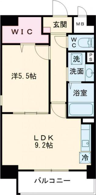 グランドシャトー花畑T・S(1LDK/5階)の間取り写真