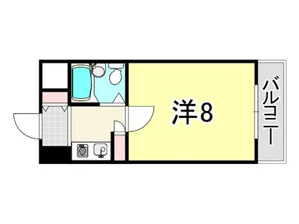 メゾン王子(1K/9階)の間取り写真