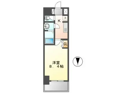 ディアレイシャス浅間町(1K/4階)の間取り写真