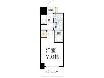 W-STYLE福島IIウィステリア(1K/9階)の間取り写真