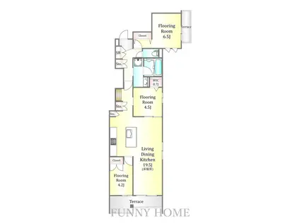 ASK中目黒(3LDK/1階)の間取り写真