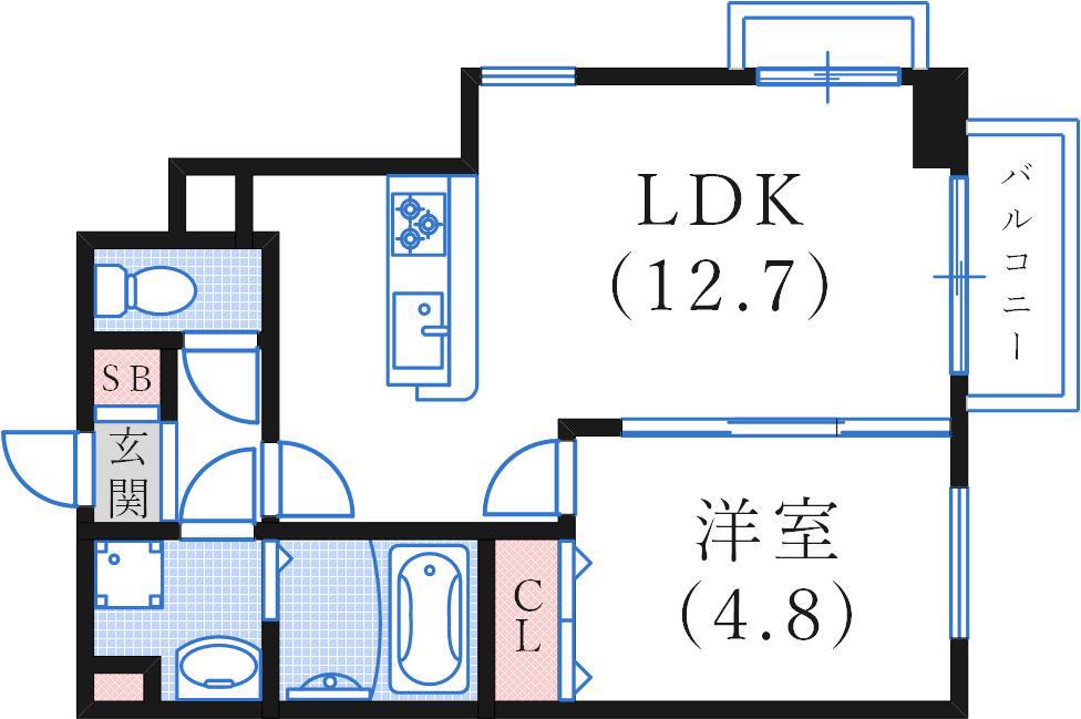 LUMINA(1LDK/2階)の間取り写真