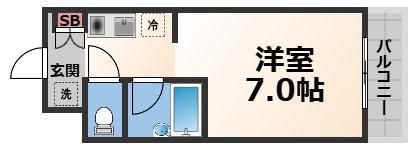 フォレストコート長瀬(ワンルーム/4階)の間取り写真