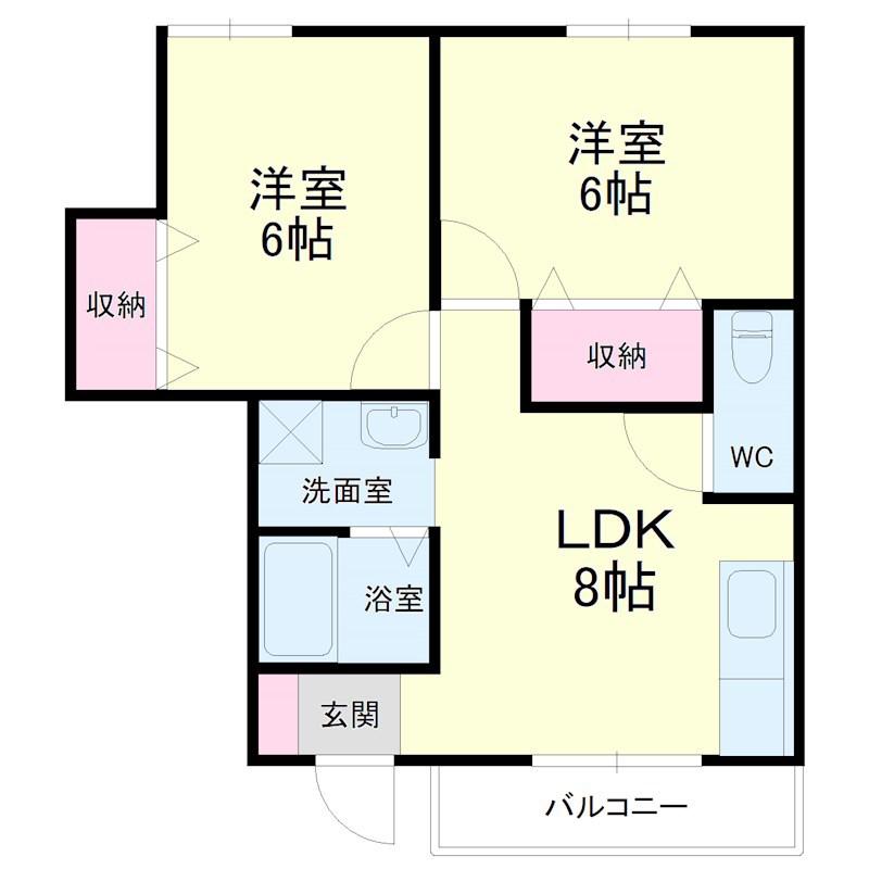 KAPARAS(2LDK/2階)の間取り写真