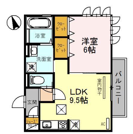 J・アメニティ北今宿(1LDK/2階)の間取り写真