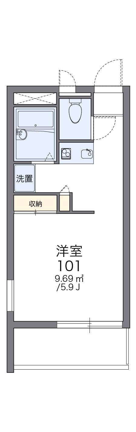 さいわい(1K/3階)の間取り写真