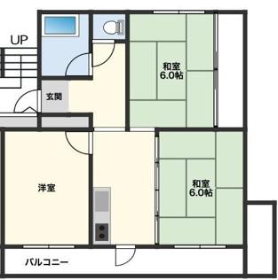 板敷マンション(3DK/1階)の間取り写真