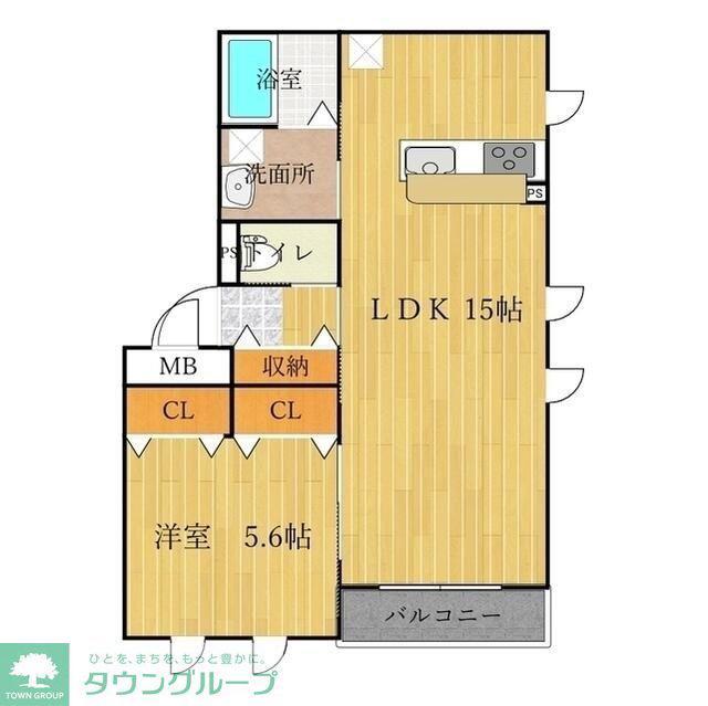 ティアラ(1LDK/1階)の間取り写真
