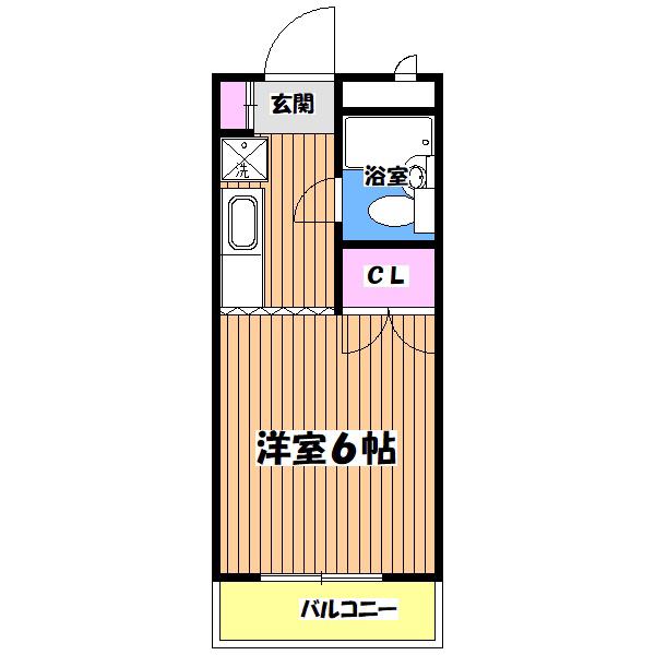 アベニュー八木(1K/1階)の間取り写真