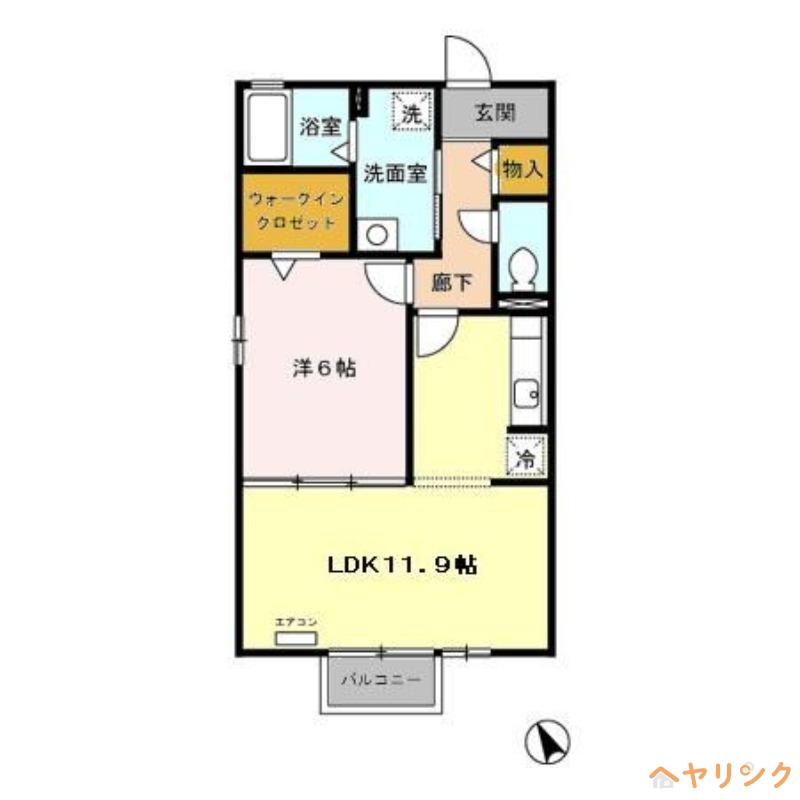 リヴィエールS(1LDK/2階)の間取り写真