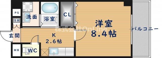 ベルフルール・エヌエス(1K/3階)の間取り写真
