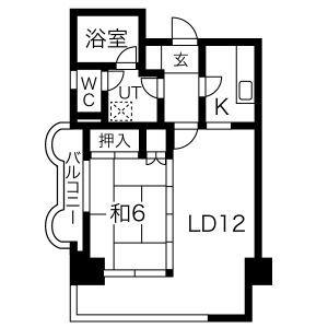 錦ハーモニービル(1LDK/8階)の間取り写真