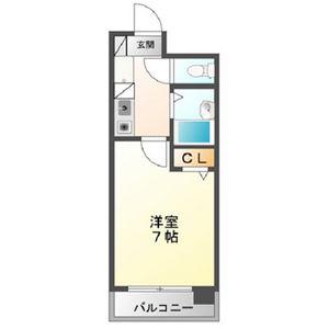 エステート記念橋(1K/3階)の間取り写真