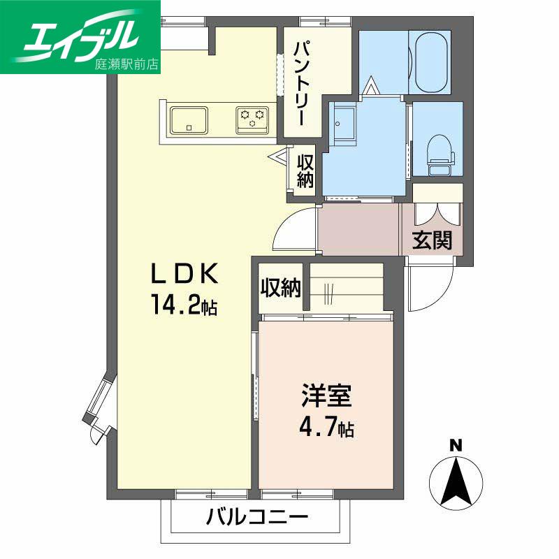 プレステージ溝口A棟(1LDK/1階)の間取り写真