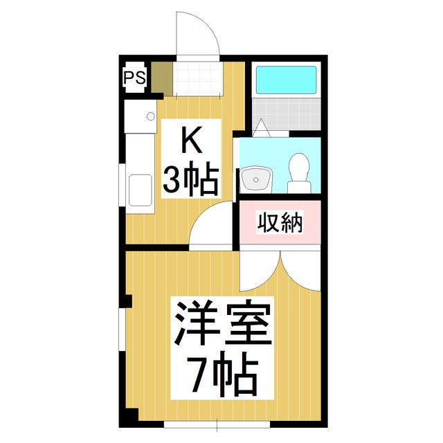 ピュア本郷(1K/2階)の間取り写真