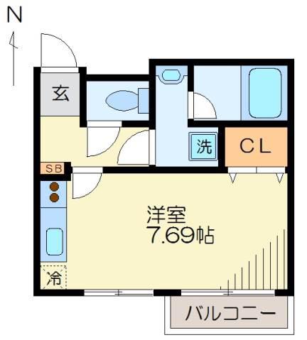 ARIA(ワンルーム/2階)の間取り写真