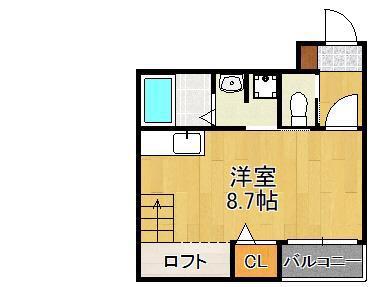 CLAN ONE(ワンルーム/1階)の間取り写真